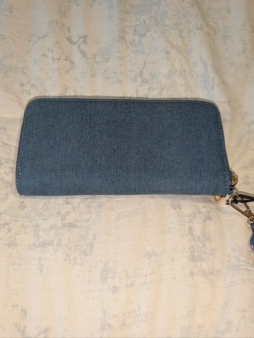 Juicy Couture Denim Zip Wallet with Pink Logo